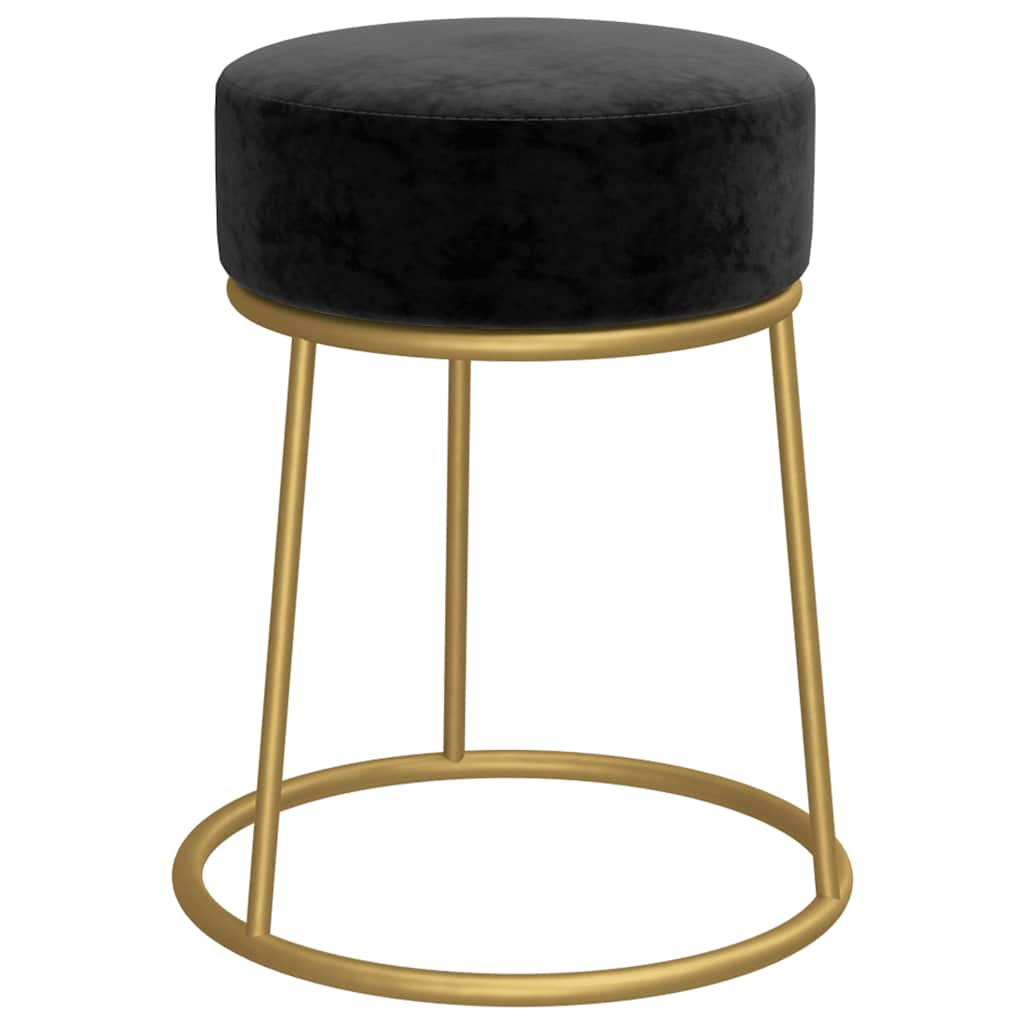Hocker rond fluweel zwart is nu te koop bij PeponiXL, paradijselijk wonen!
