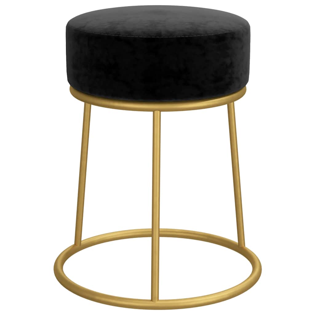 Hocker rond fluweel zwart is nu te koop bij PeponiXL, paradijselijk wonen!