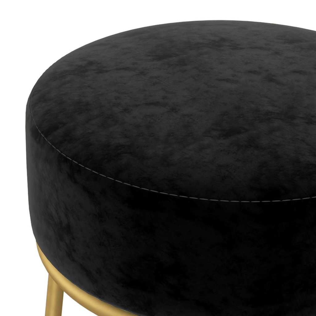 Hocker rond fluweel zwart is nu te koop bij PeponiXL, paradijselijk wonen!