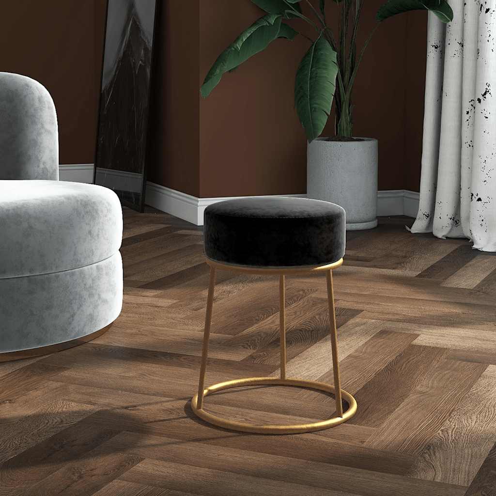 Hocker rond fluweel zwart is nu te koop bij PeponiXL, paradijselijk wonen!