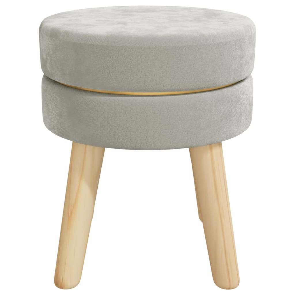 Hocker rond fluweel lichtgrijs is nu te koop bij PeponiXL, paradijselijk wonen!