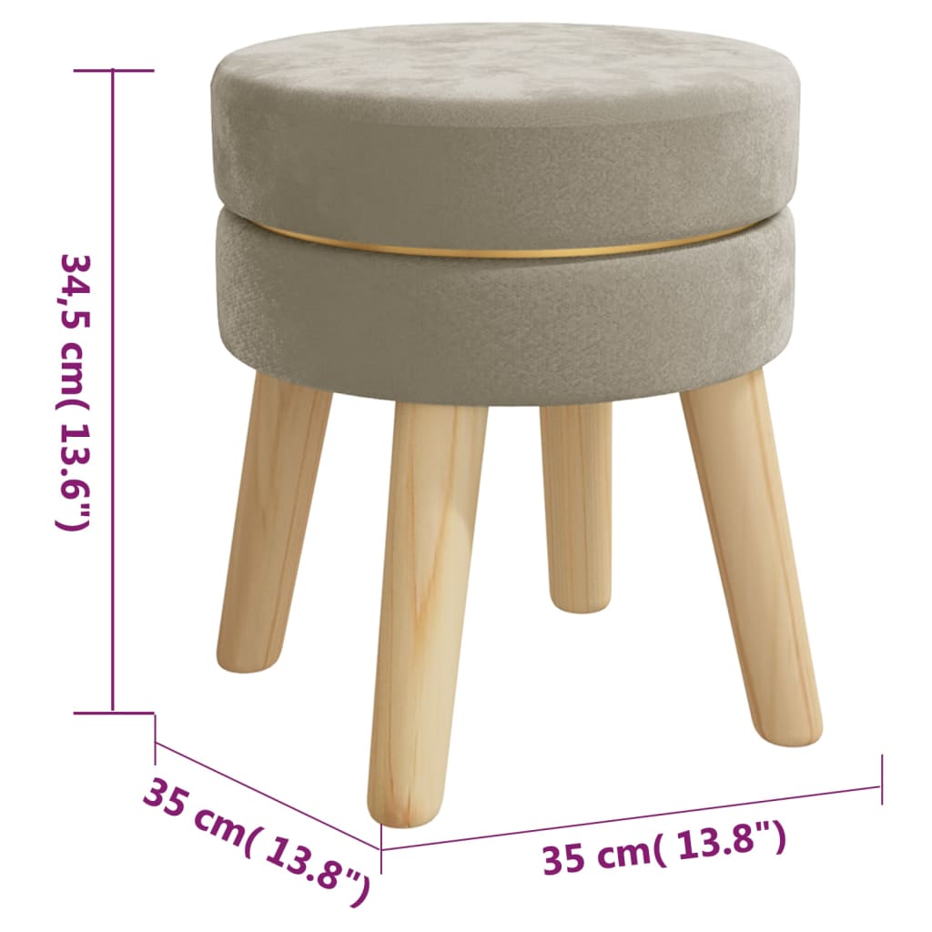 Hocker rond fluweel donkergrijs is nu te koop bij PeponiXL, paradijselijk wonen!