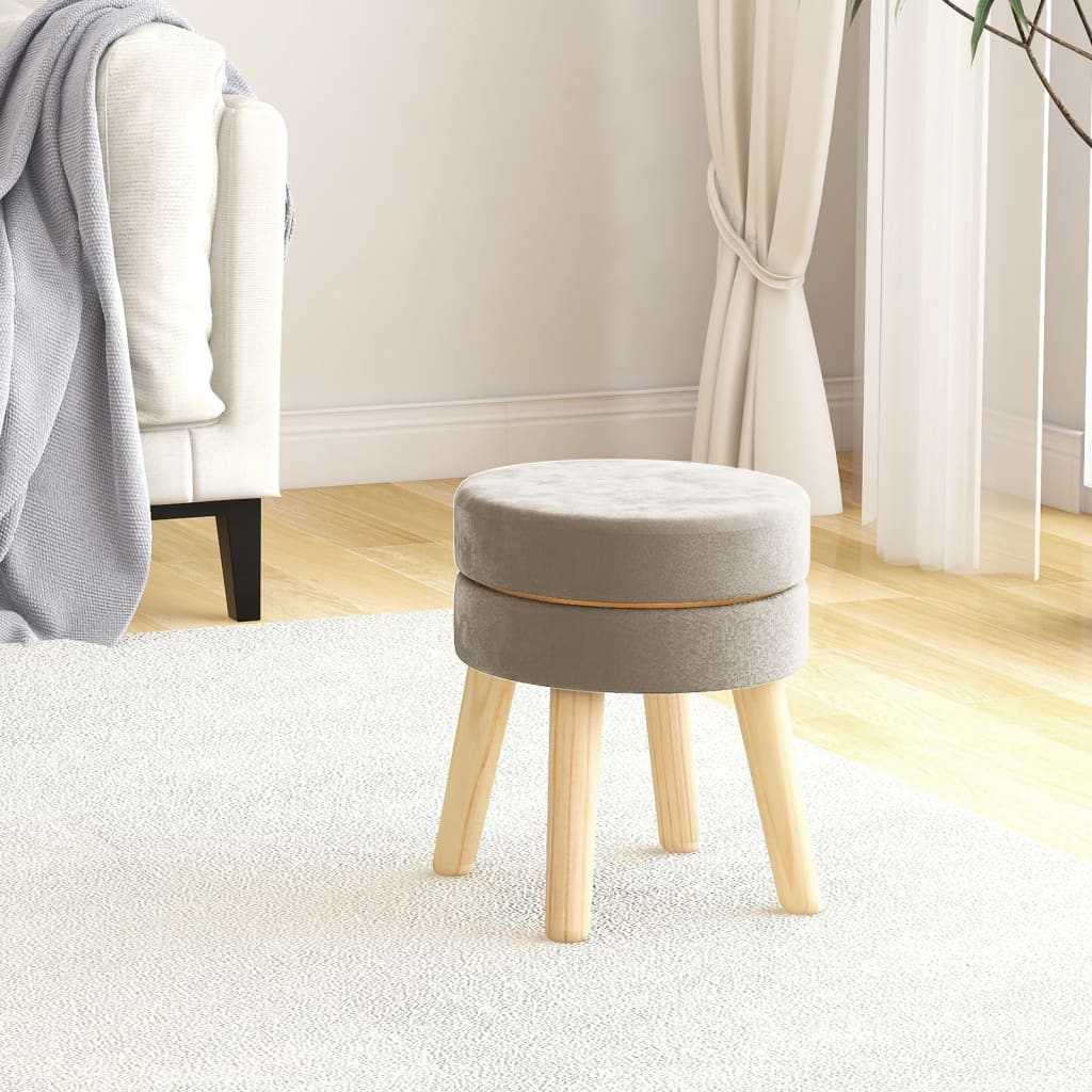 Hocker rond fluweel donkergrijs is nu te koop bij PeponiXL, paradijselijk wonen!