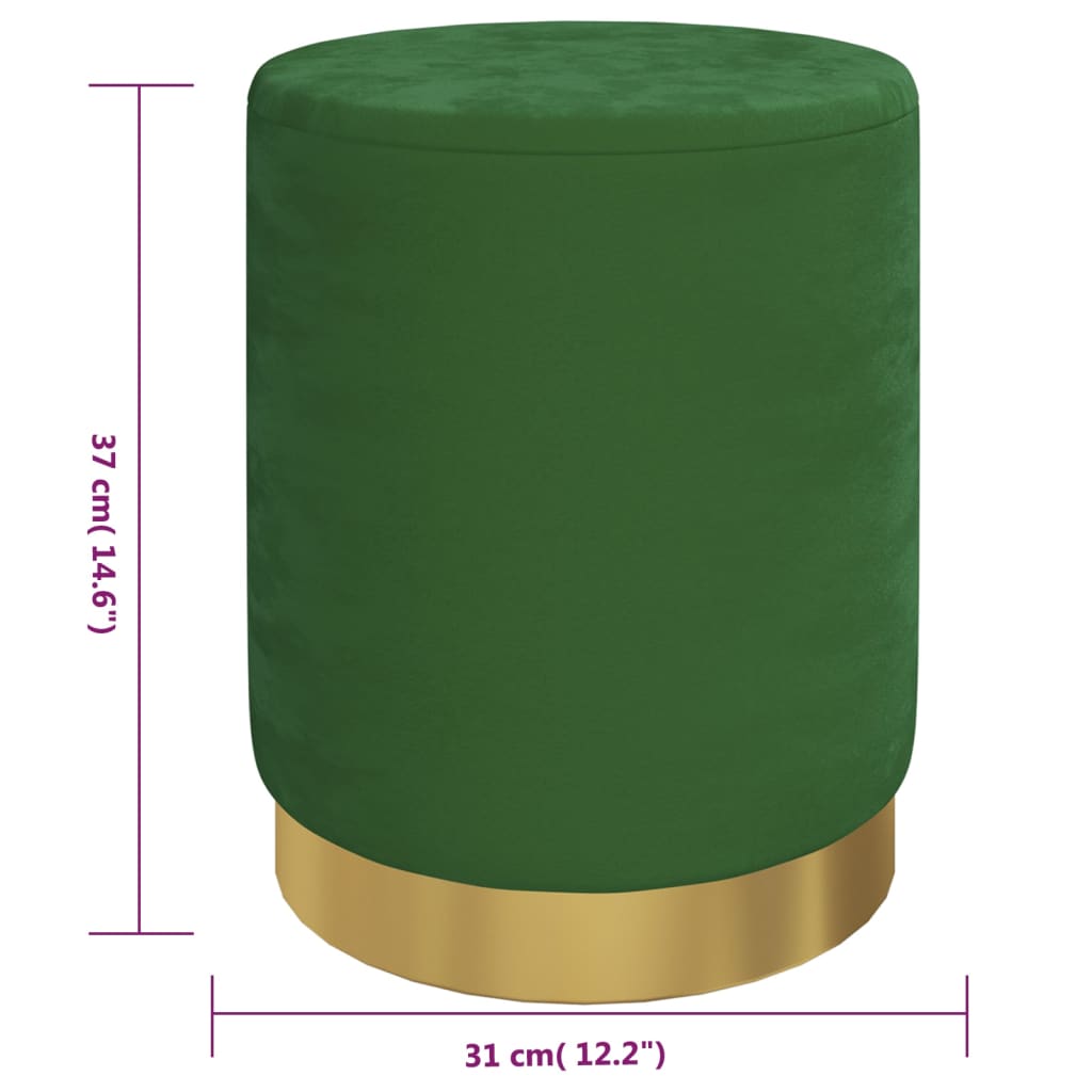 Hocker met opbergruimte rond fluweel 31 x 37 cm groen is nu te koop bij PeponiXL, paradijselijk wonen!