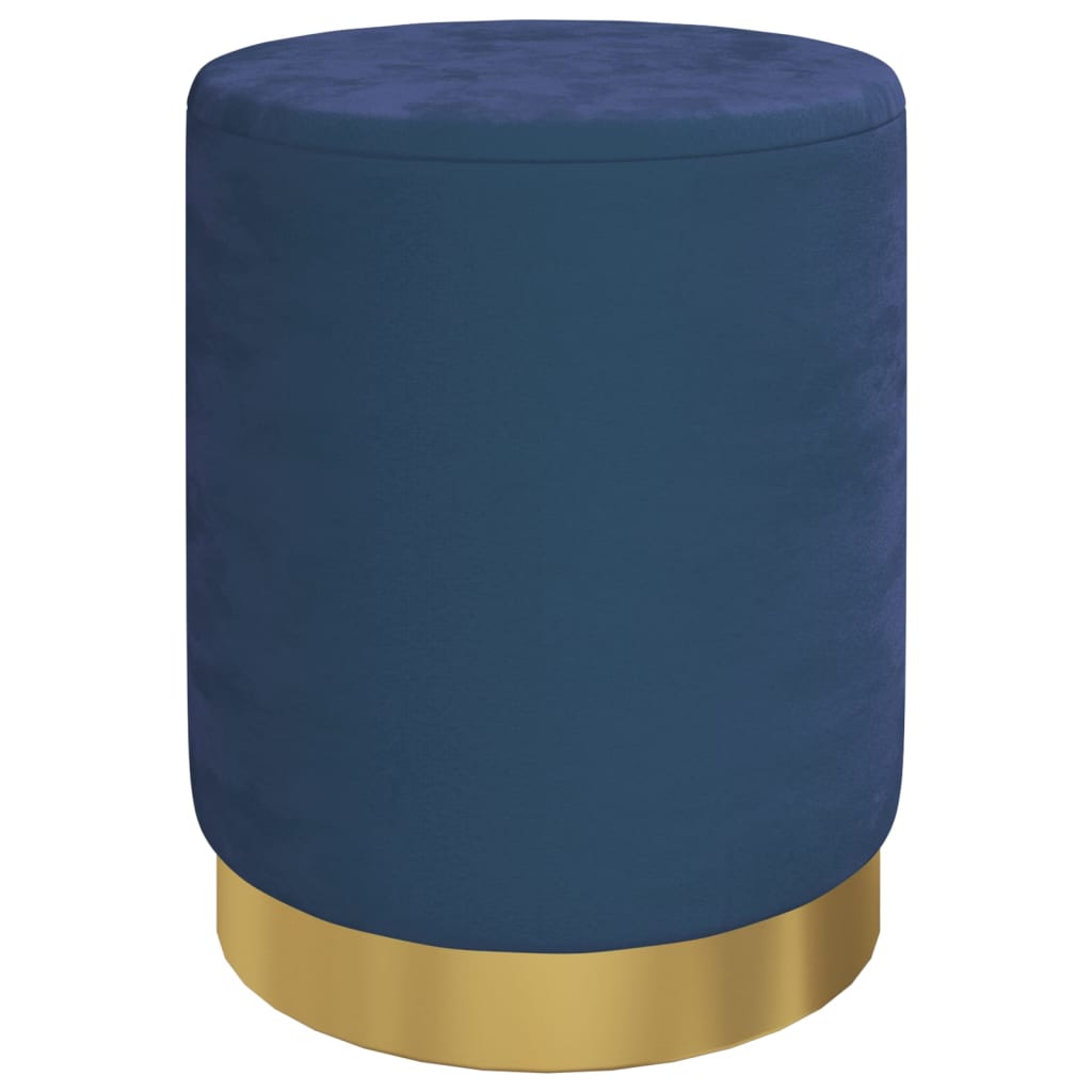Hocker met opbergruimte rond fluweel 31 x 37 cm blauw is nu te koop bij PeponiXL, paradijselijk wonen!
