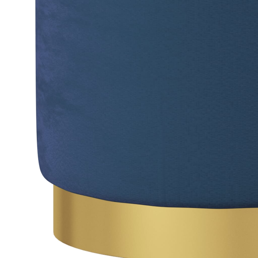 Hocker met opbergruimte rond fluweel 31 x 37 cm blauw is nu te koop bij PeponiXL, paradijselijk wonen!