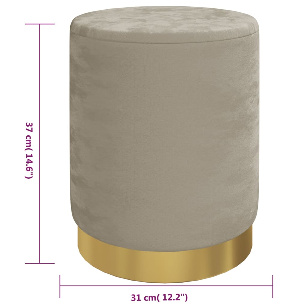 Hocker met opbergruimte rond fluweel 31 x 37 cm donkergrijs is nu te koop bij PeponiXL, paradijselijk wonen!
