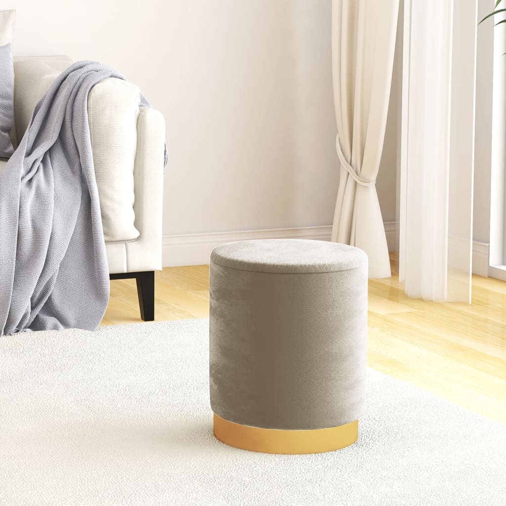 Hocker met opbergruimte rond fluweel 31 x 37 cm donkergrijs is nu te koop bij PeponiXL, paradijselijk wonen!