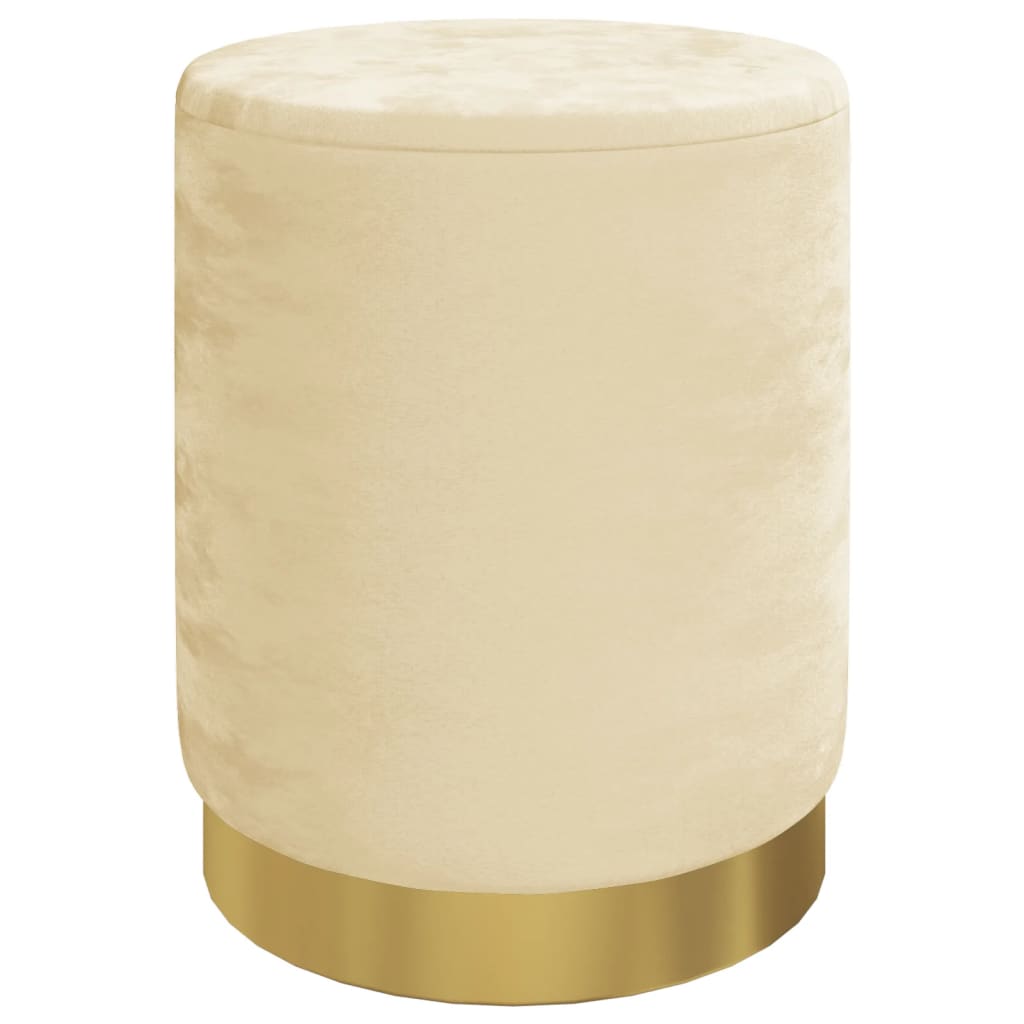 Hocker met opbergruimte rond fluweel 31 x 37 cm abrikooskleurig is nu te koop bij PeponiXL, paradijselijk wonen!