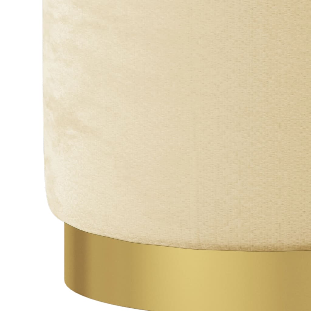 Hocker met opbergruimte rond fluweel 31 x 37 cm abrikooskleurig is nu te koop bij PeponiXL, paradijselijk wonen!