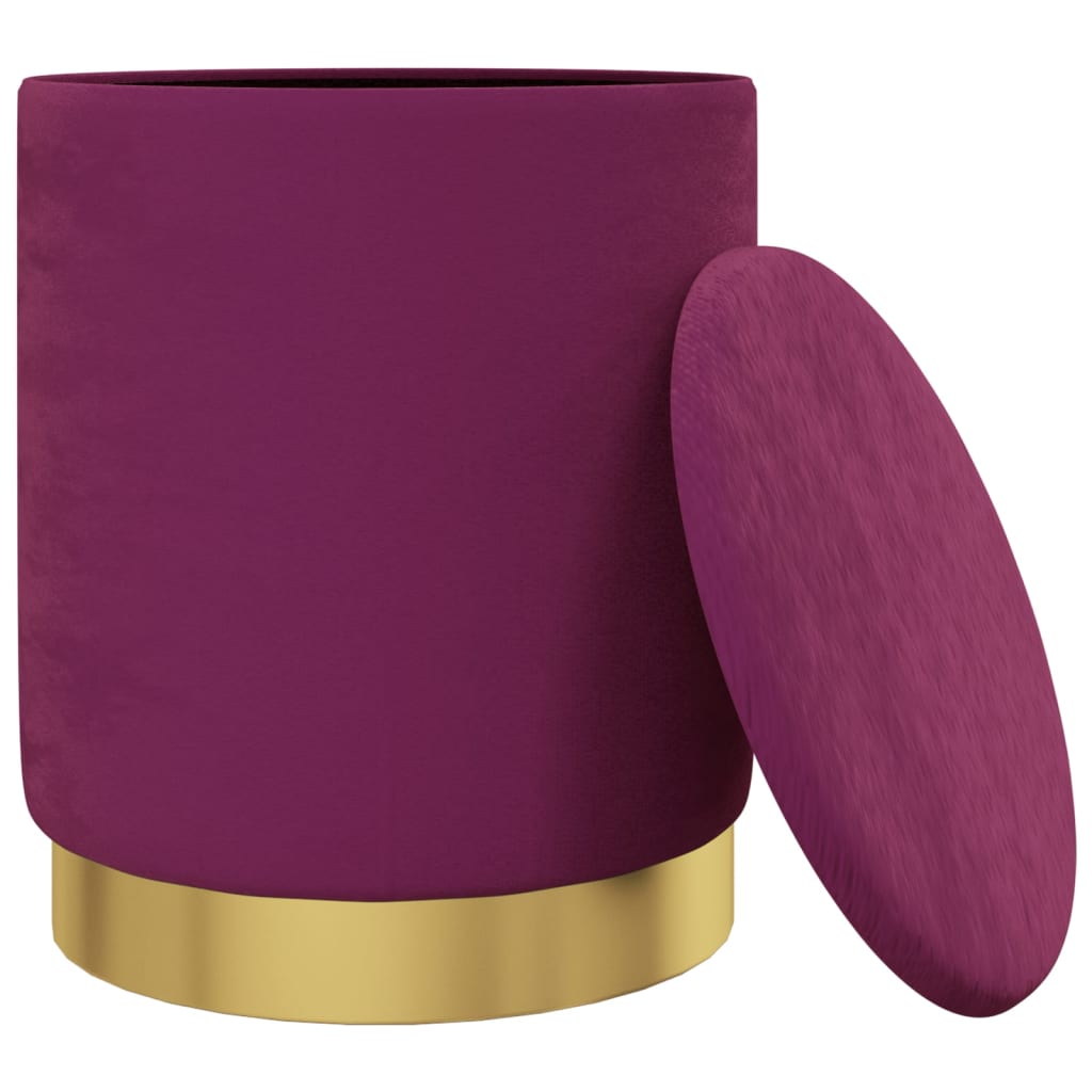 Hocker met opbergruimte rond fluweel 31 x 37 cm paars is nu te koop bij PeponiXL, paradijselijk wonen!