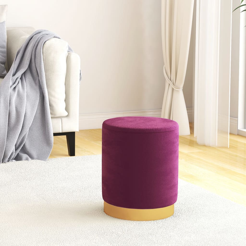 Hocker met opbergruimte rond fluweel 31 x 37 cm paars is nu te koop bij PeponiXL, paradijselijk wonen!