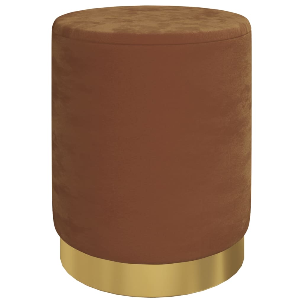 Hocker met opbergruimte rond fluweel 31 x 37 cm bruin is nu te koop bij PeponiXL, paradijselijk wonen!