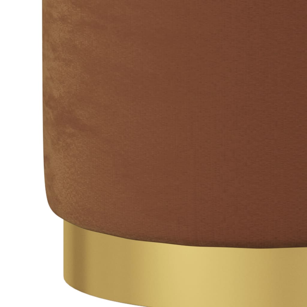 Hocker met opbergruimte rond fluweel 31 x 37 cm bruin is nu te koop bij PeponiXL, paradijselijk wonen!