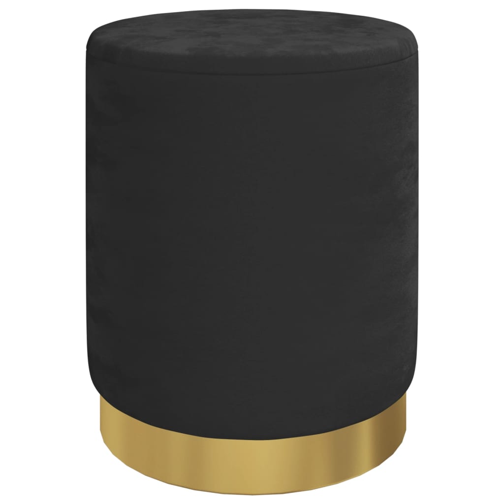Hocker met opbergruimte rond fluweel 31 x 37 cm zwart is nu te koop bij PeponiXL, paradijselijk wonen!