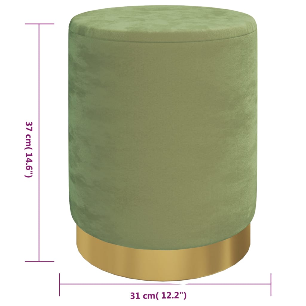 Hocker met opbergruimte rond fluweel 31 x 37 cm mosterdgroen is nu te koop bij PeponiXL, paradijselijk wonen!