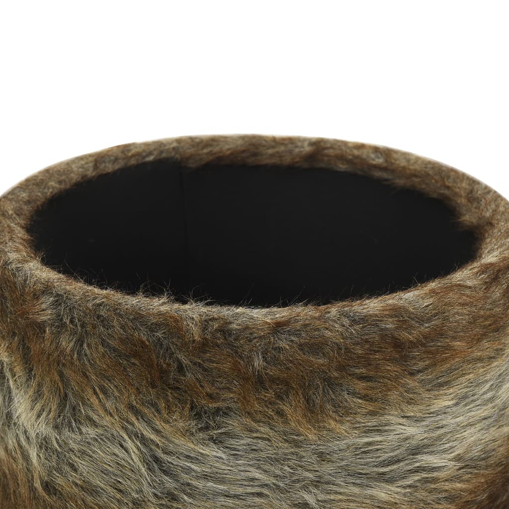 Hocker met opbergruimte rond pluche meerkleurig 31 x 37 cm is nu te koop bij PeponiXL, paradijselijk wonen!