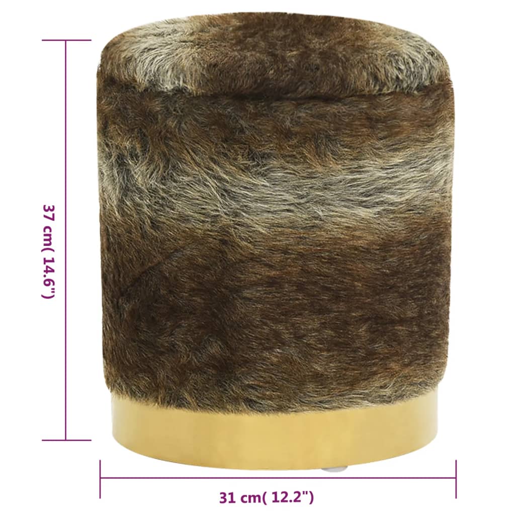 Hocker met opbergruimte rond pluche meerkleurig 31 x 37 cm is nu te koop bij PeponiXL, paradijselijk wonen!