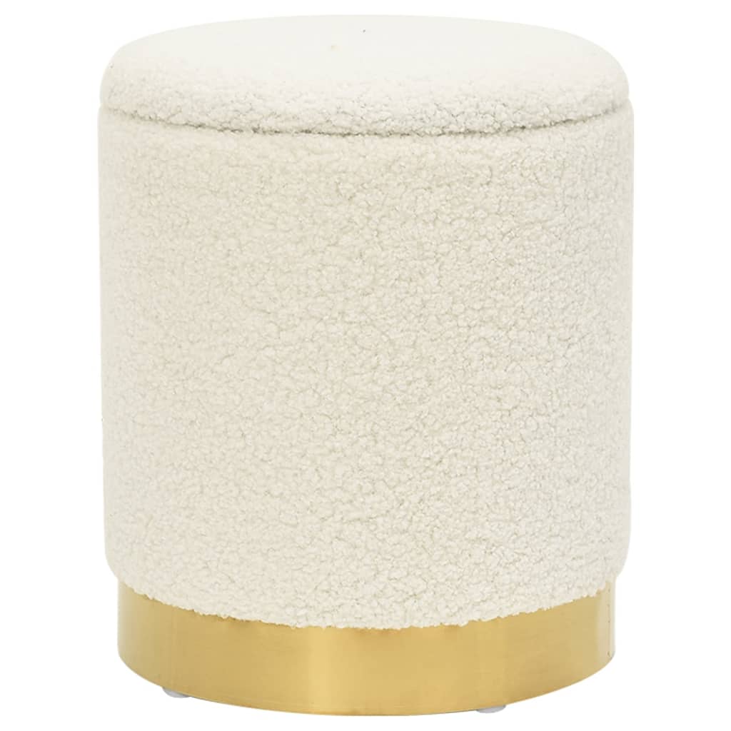 Hocker met opbergruimte rond fleece wit is nu te koop bij PeponiXL, paradijselijk wonen!