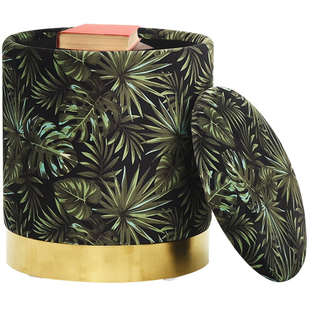 Hocker met opbergruimte rond stof meerkleurig 31 x 37 cm is nu te koop bij PeponiXL, paradijselijk wonen!