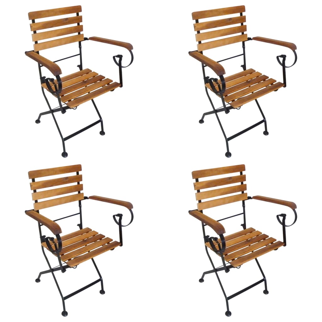 Tuinstoelen inklapbaar 4 st staal en massief acaciahout is nu te koop bij PeponiXL, paradijselijk wonen!