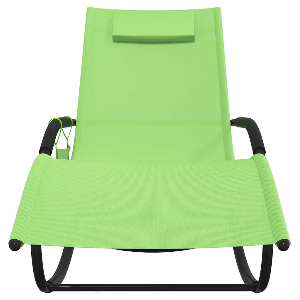 Ligbedden 2 st schommelend staal en textileen groen is nu te koop bij PeponiXL, paradijselijk wonen!