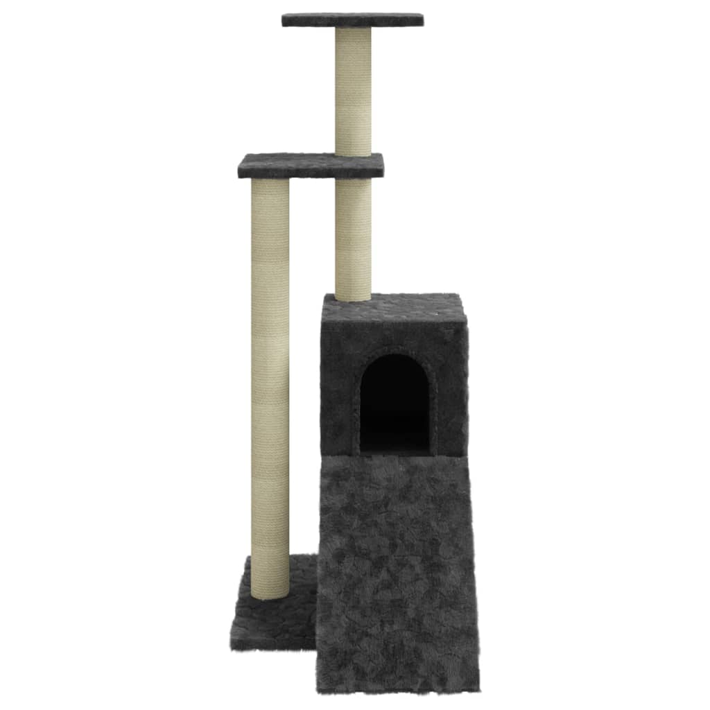 Kattenmeubel met sisal krabpalen 92 cm donkergrijs is nu te koop bij PeponiXL, paradijselijk wonen!