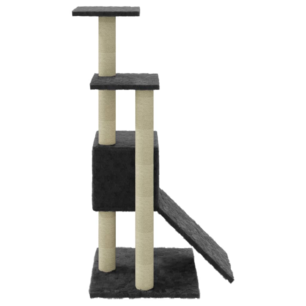 Kattenmeubel met sisal krabpalen 92 cm donkergrijs is nu te koop bij PeponiXL, paradijselijk wonen!