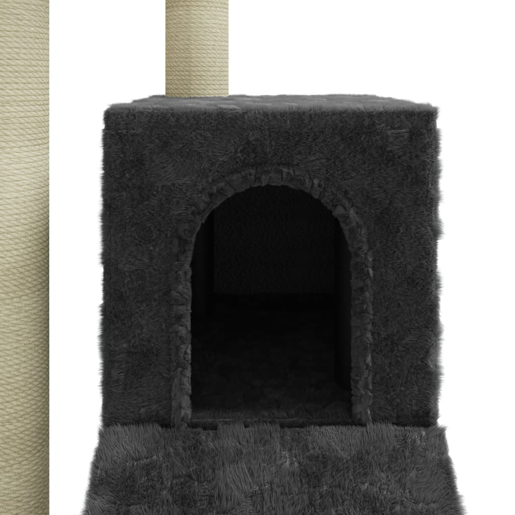 Kattenmeubel met sisal krabpalen 92 cm donkergrijs is nu te koop bij PeponiXL, paradijselijk wonen!