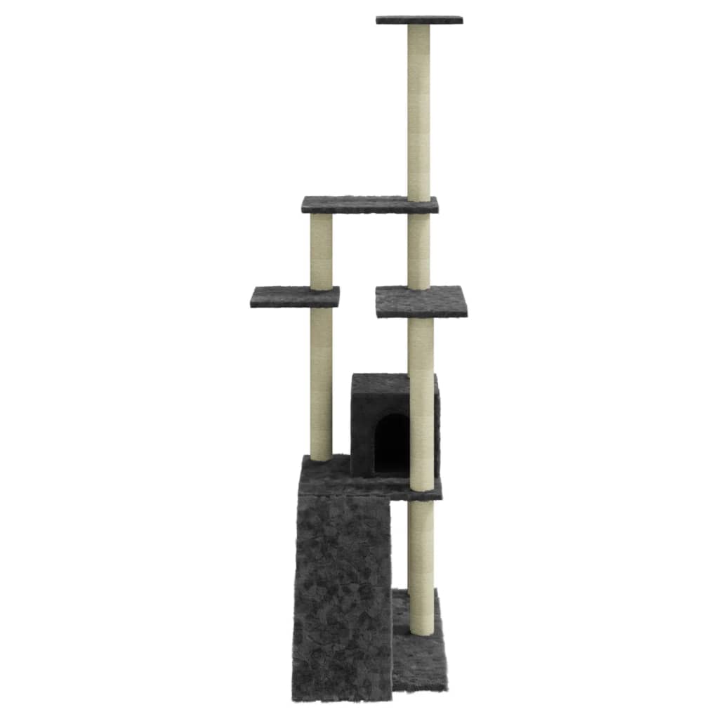 Kattenmeubel met sisal krabpalen 155 cm donkergrijs is nu te koop bij PeponiXL, paradijselijk wonen!