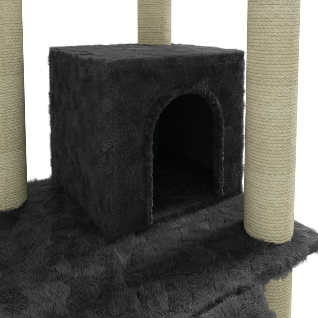 Kattenmeubel met sisal krabpalen 155 cm donkergrijs is nu te koop bij PeponiXL, paradijselijk wonen!