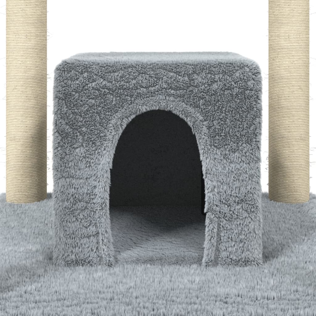 Kattenmeubel met sisal krabpalen 174 cm lichtgrijs is nu te koop bij PeponiXL, paradijselijk wonen!