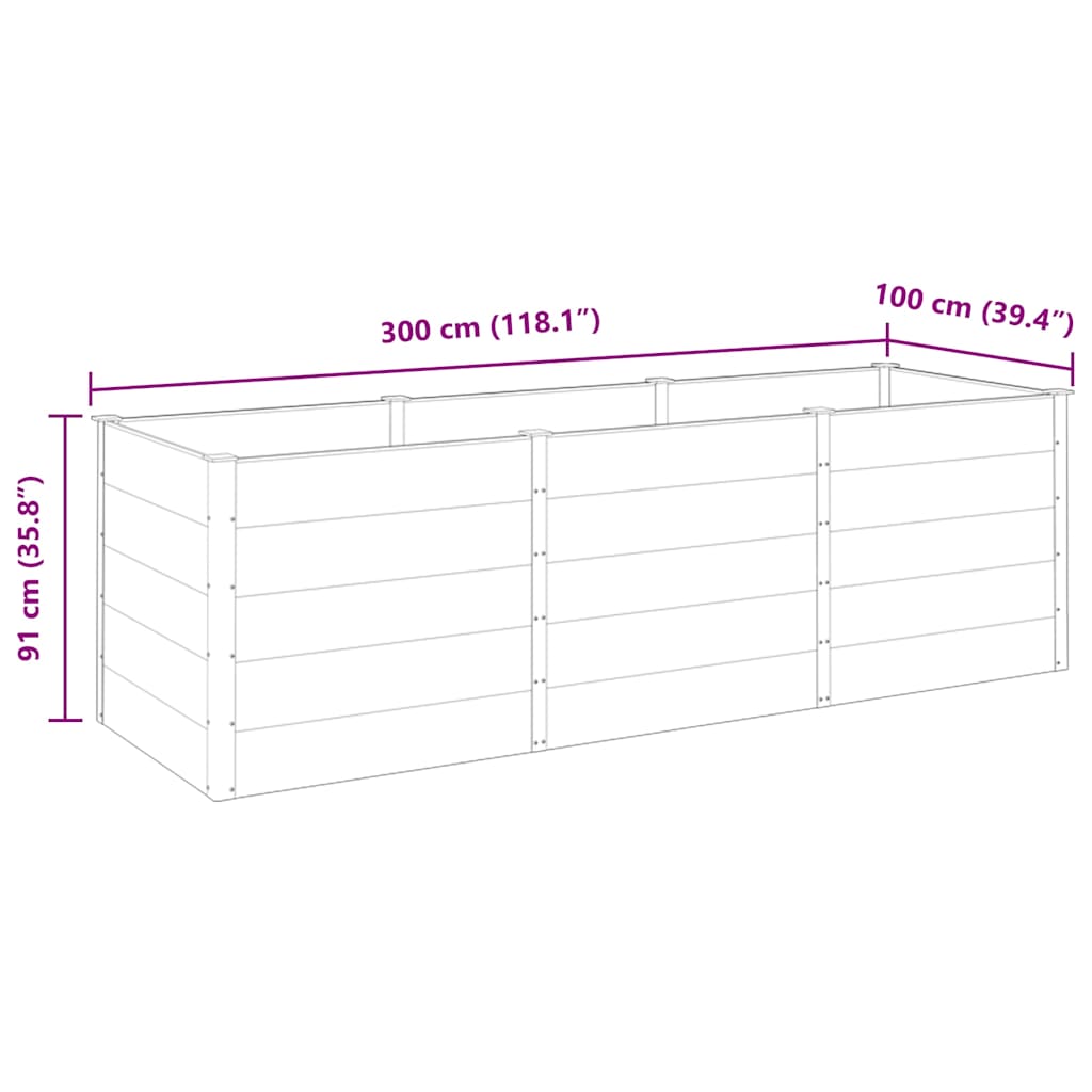 Plantenbak verhoogd 300x100x91 cm HKC grijs is nu te koop bij PeponiXL, paradijselijk wonen!