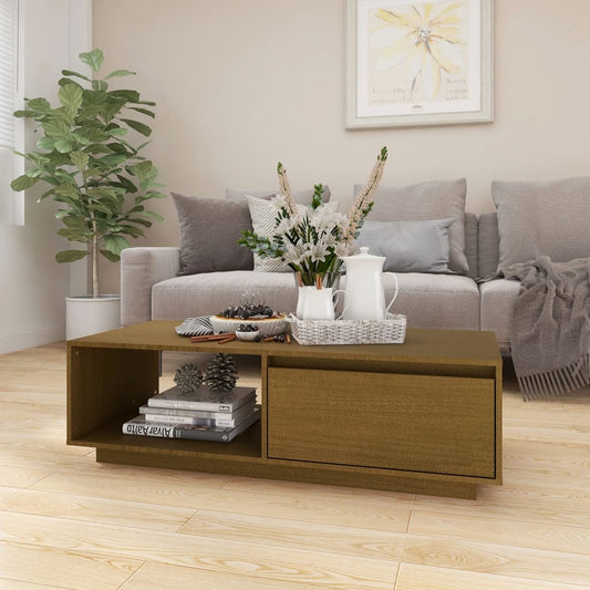 Salontafel 110x50x33,5 cm massief grenenhout honingbruin is nu te koop bij PeponiXL, paradijselijk wonen!
