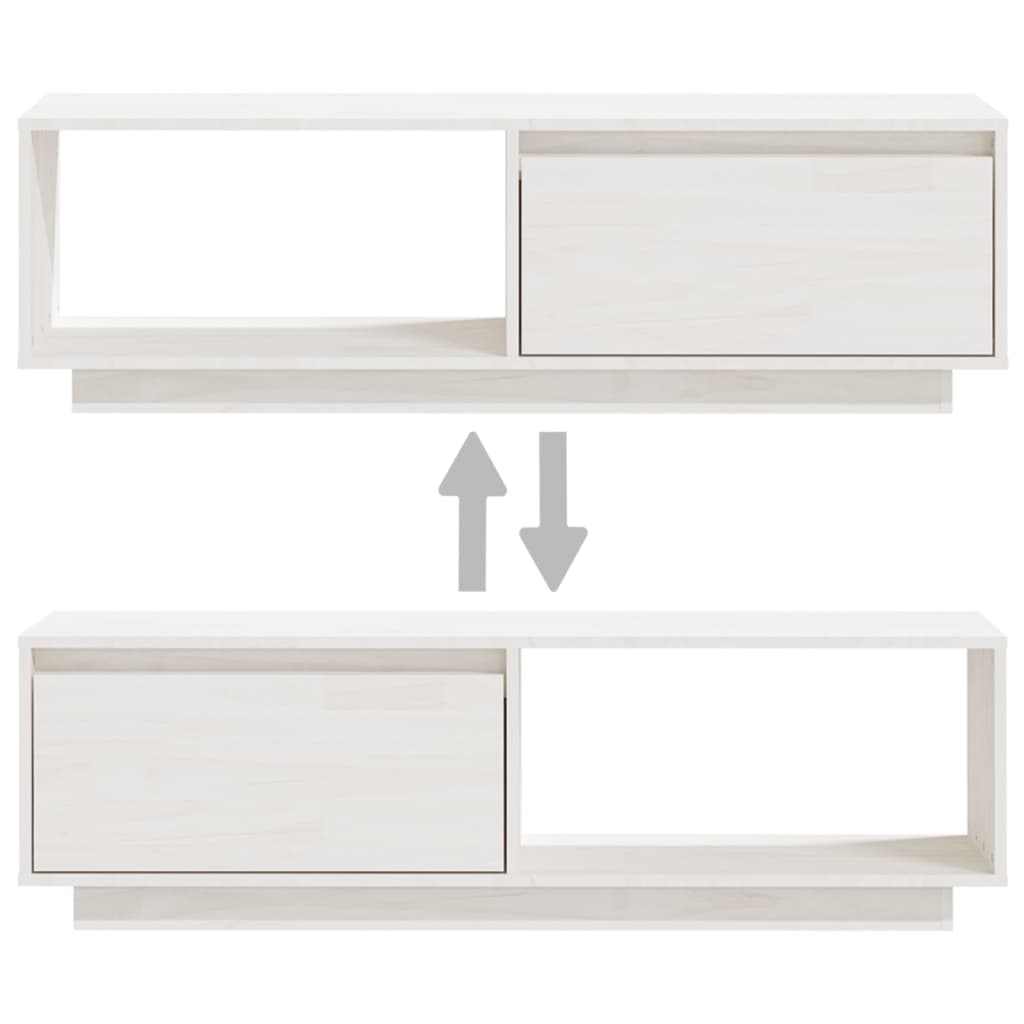 Tv-meubel 110x30x33,5 cm massief grenenhout wit is nu te koop bij PeponiXL, paradijselijk wonen!