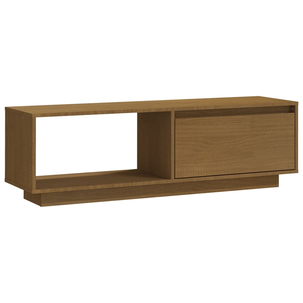 Tv-meubel 110x30x33,5 cm massief grenenhout honingbruin is nu te koop bij PeponiXL, paradijselijk wonen!