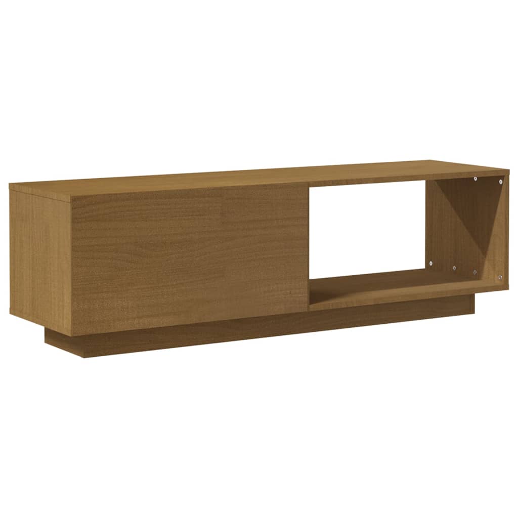 Tv-meubel 110x30x33,5 cm massief grenenhout honingbruin is nu te koop bij PeponiXL, paradijselijk wonen!