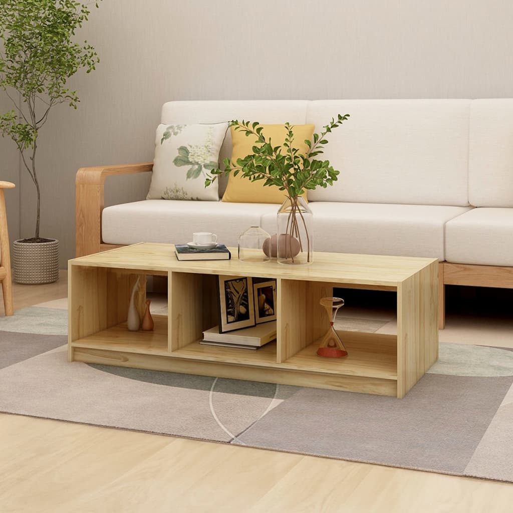 Salontafel 110x50x34 cm massief vurenhout is nu te koop bij PeponiXL, paradijselijk wonen!