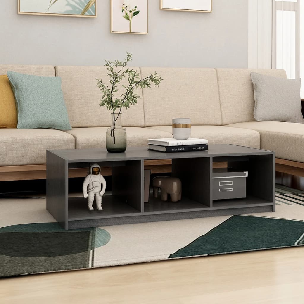 Salontafel 110x50x34 cm massief grenenhout grijs is nu te koop bij PeponiXL, paradijselijk wonen!
