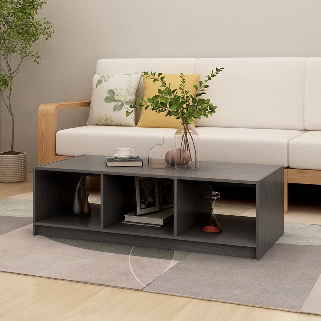 Salontafel 110x50x34 cm massief grenenhout grijs is nu te koop bij PeponiXL, paradijselijk wonen!