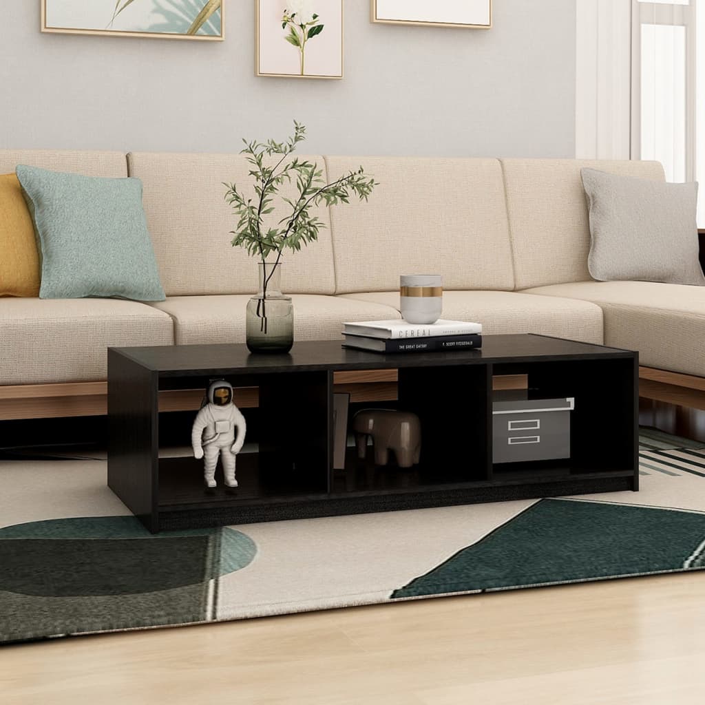 Salontafel 110x50x34 cm massief grenenhout zwart is nu te koop bij PeponiXL, paradijselijk wonen!