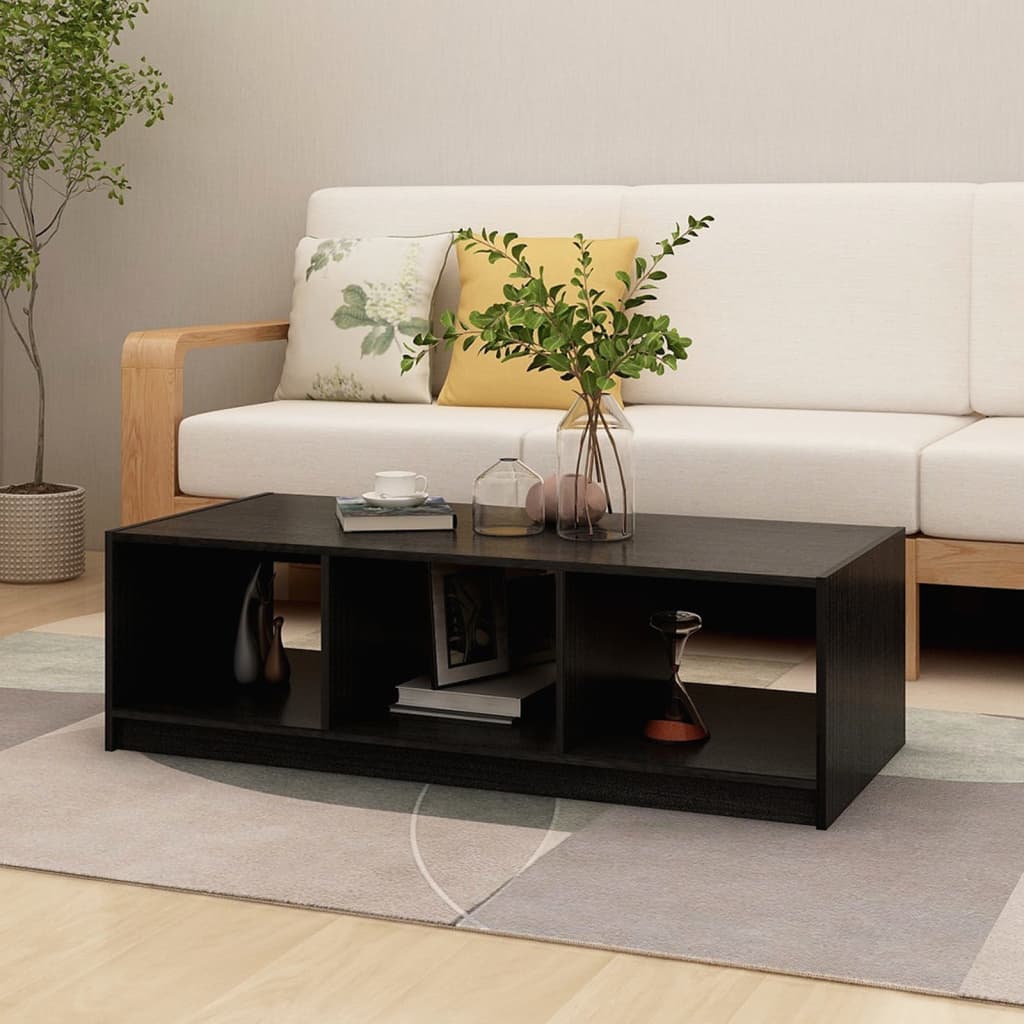 Salontafel 110x50x34 cm massief grenenhout zwart is nu te koop bij PeponiXL, paradijselijk wonen!