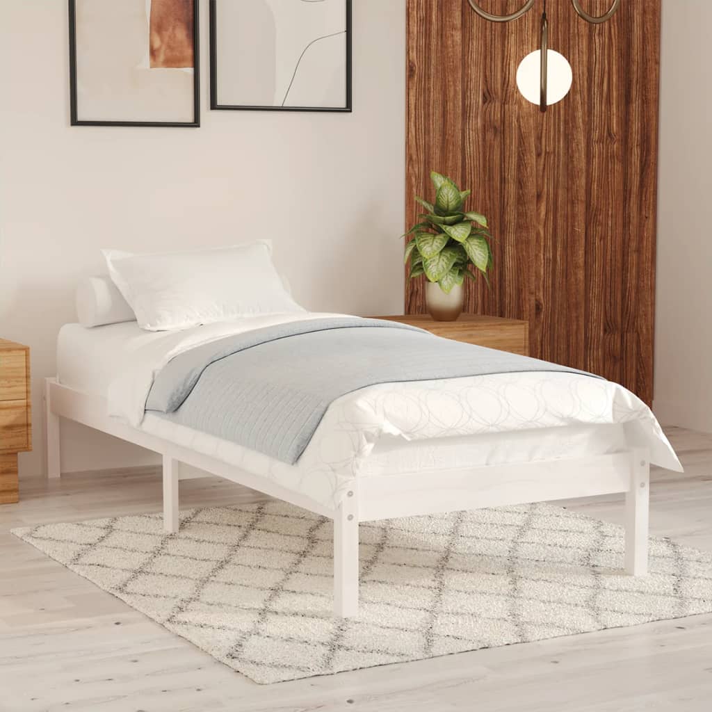 Bedframe massief hout wit 90x190 cm is nu te koop bij PeponiXL, paradijselijk wonen!