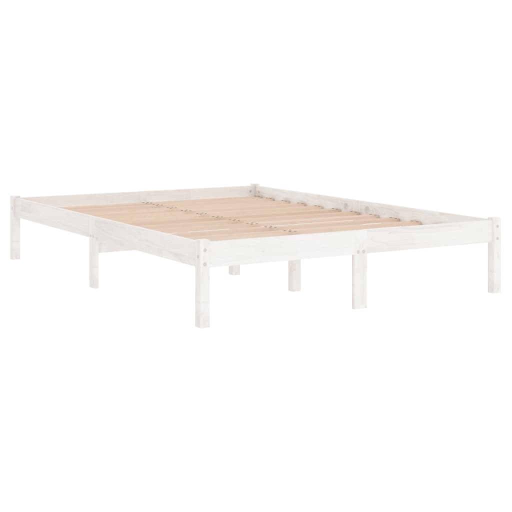 Bedframe massief hout wit 135x190 cm is nu te koop bij PeponiXL, paradijselijk wonen!