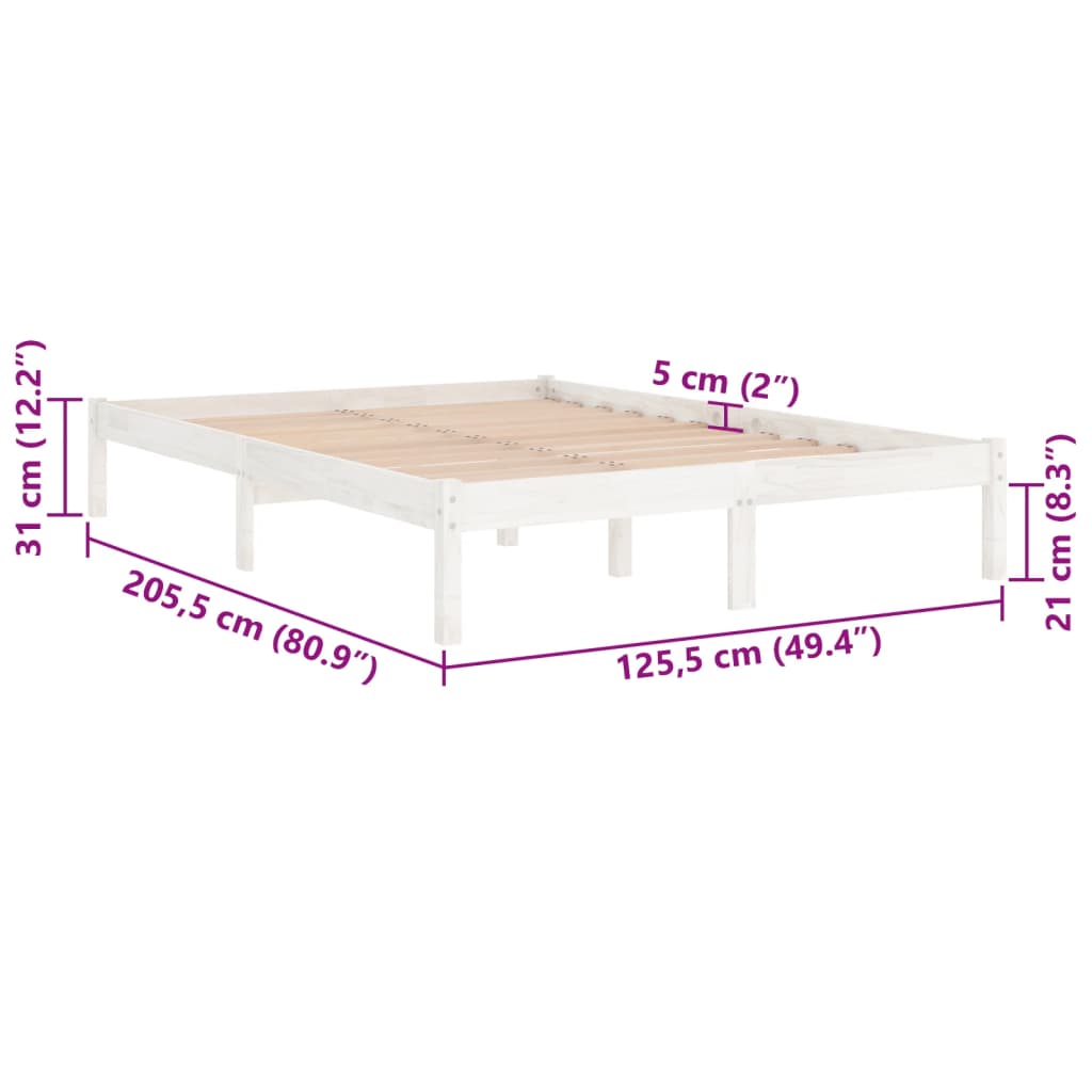 Bedframe massief grenenhout wit 120x200 cm is nu te koop bij PeponiXL, paradijselijk wonen!