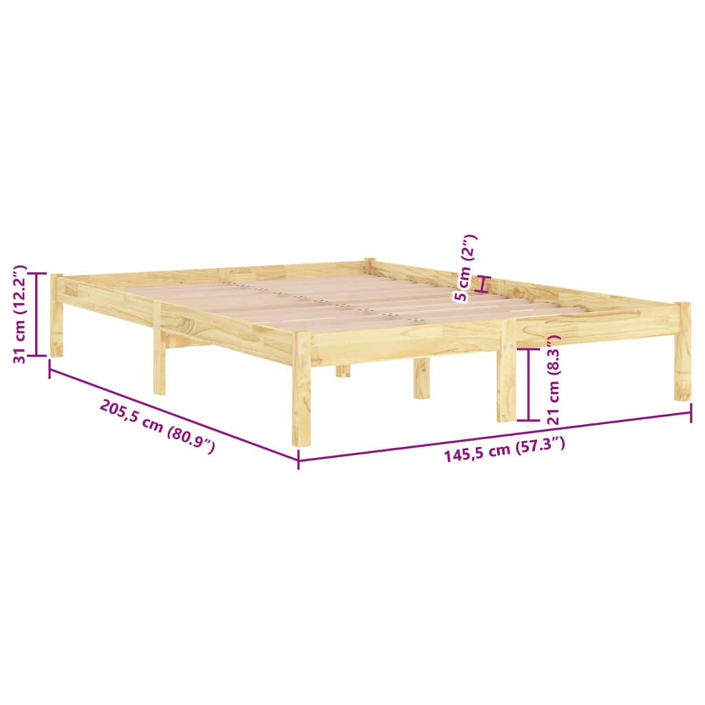 Bedframe massief grenenhout 140x200 cm is nu te koop bij PeponiXL, paradijselijk wonen!
