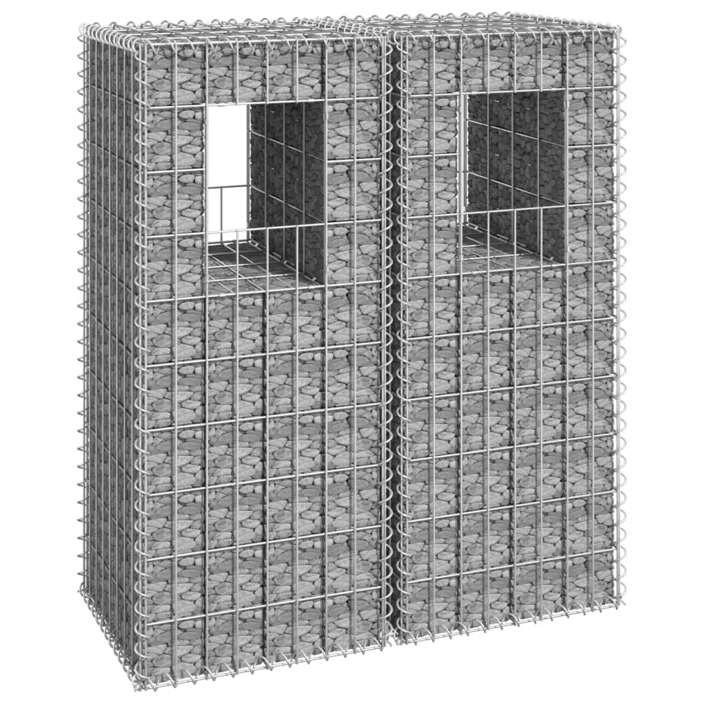 Schanskorf palen 2 st 40x40x100 cm ijzer is nu te koop bij PeponiXL, paradijselijk wonen!