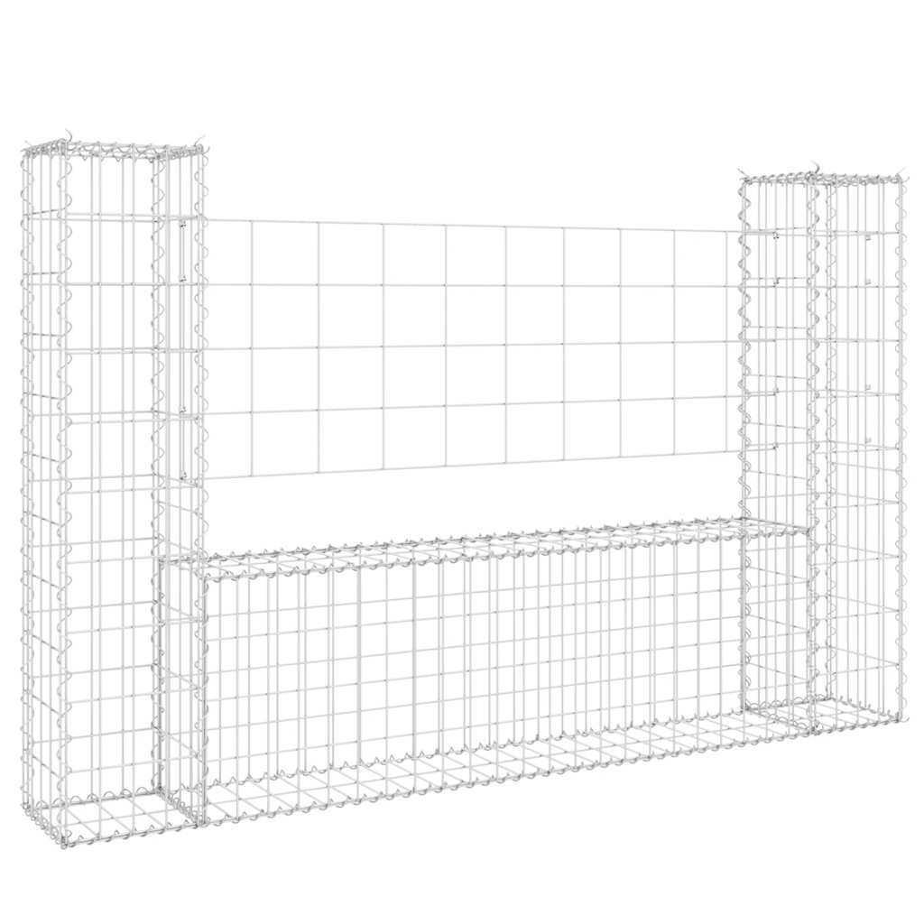 Schanskorf U-vormig met 2 palen 140x20x100 cm ijzer is nu te koop bij PeponiXL, paradijselijk wonen!