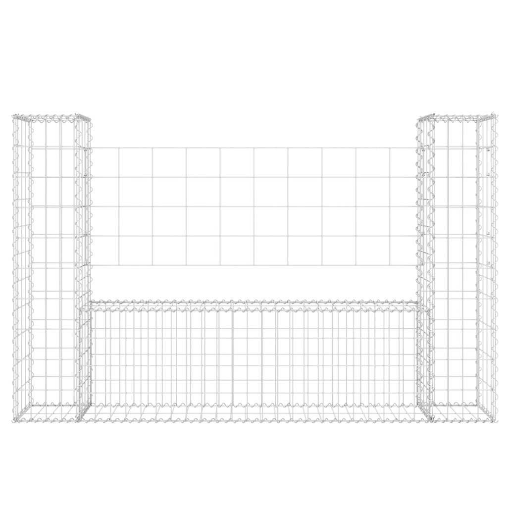Schanskorf U-vormig met 2 palen 140x20x100 cm ijzer is nu te koop bij PeponiXL, paradijselijk wonen!