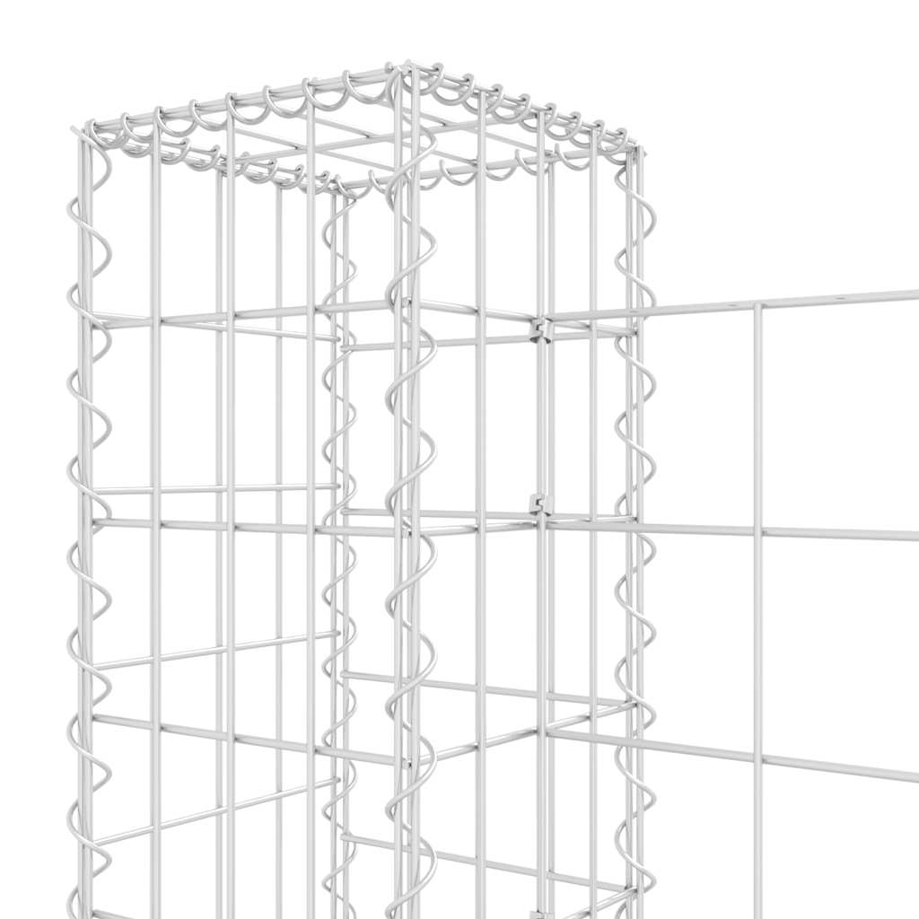 Schanskorf U-vormig met 2 palen 140x20x100 cm ijzer is nu te koop bij PeponiXL, paradijselijk wonen!
